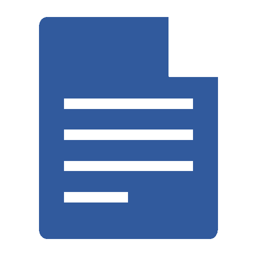 Blue icon of a document